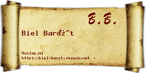Biel Barót névjegykártya